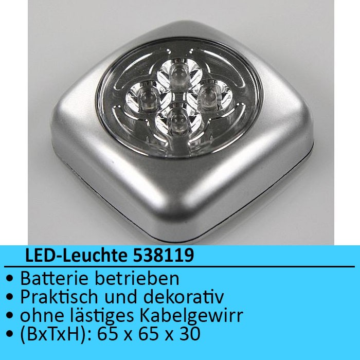 NEU LED-Leuchte für Vitrine Schrank Auto 100h silber Kabellos Batterie Akku | eBay