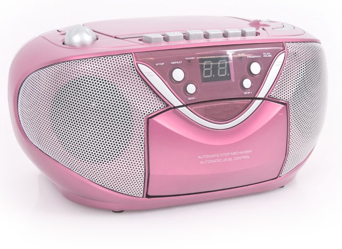 Portabler Ghettoblaster Mädchen Kinderanlage CDRadio pink