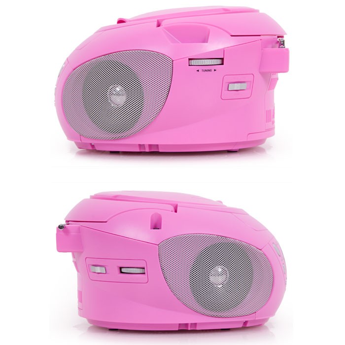 Kinder Boomblaster CD Player Radio Spieler USB  rosa  