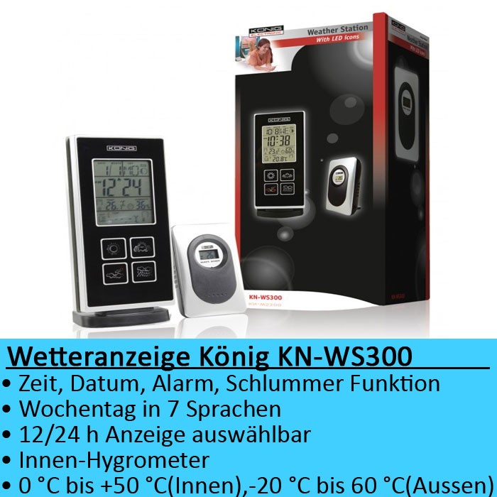 Wetterstation mit Aunsor Temperaturanzeige Wetteranzeige Koenig