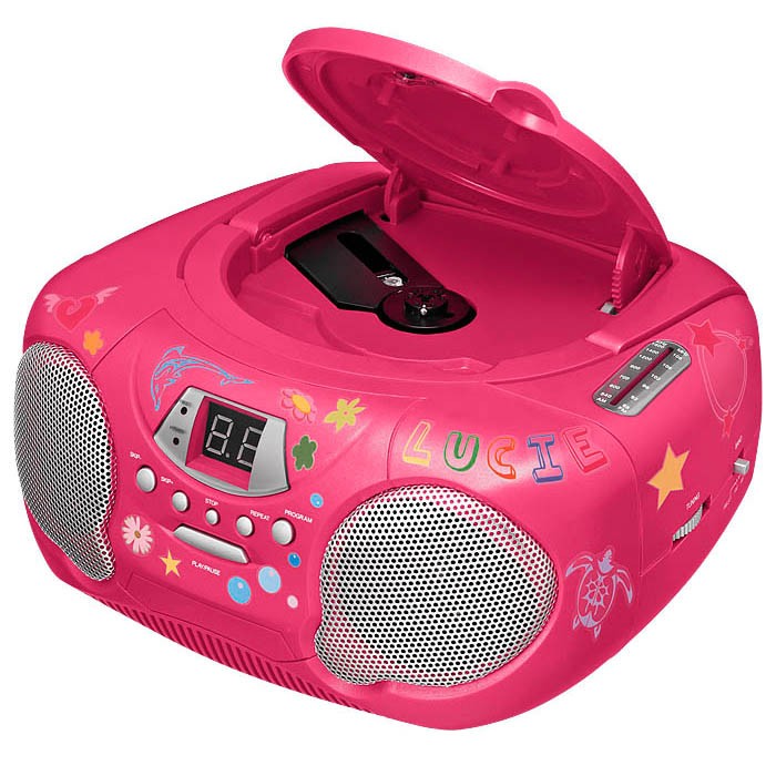 Tragbares CD Radio Kinder Stereoanlage AUX 250 Aufkleber Kids BigBen